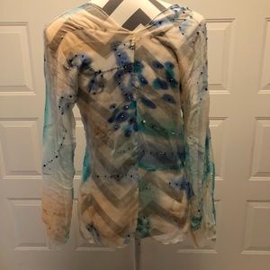 GORGEOUS BEDAZZLED BLOUSE IN XS